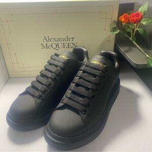 Alexander McQueen Black and Gold Men's Sneakers